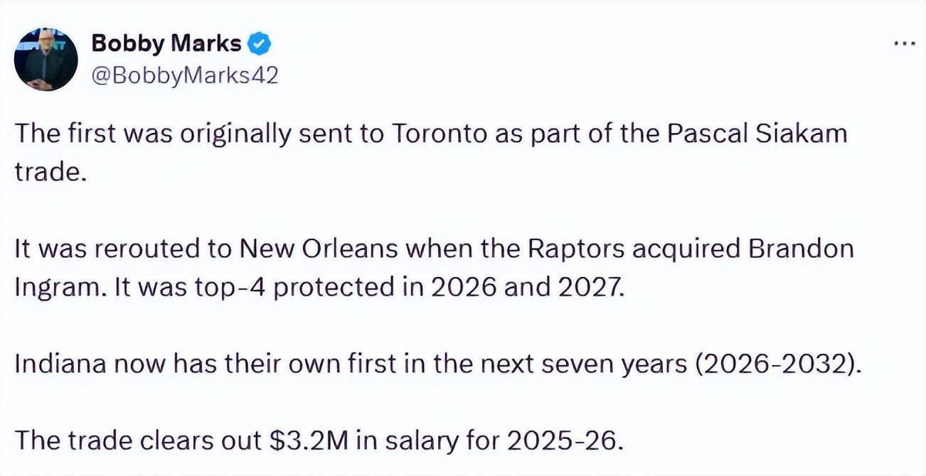 总决赛还没打完,步行者先交易:和鹈鹕达成二换一!